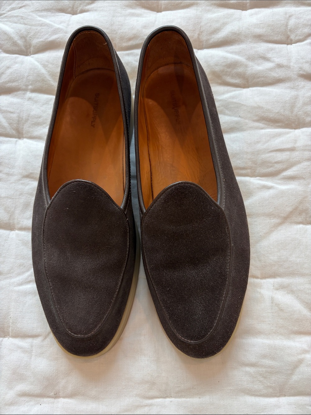 Suitsupply Dark Brown Suede Slip-On Loafers